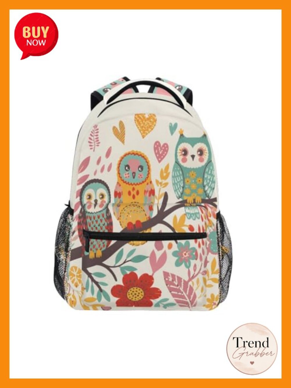 Cartoon Owl Backpack for Kids Boys Girls School Bookbag Lightweight Padded